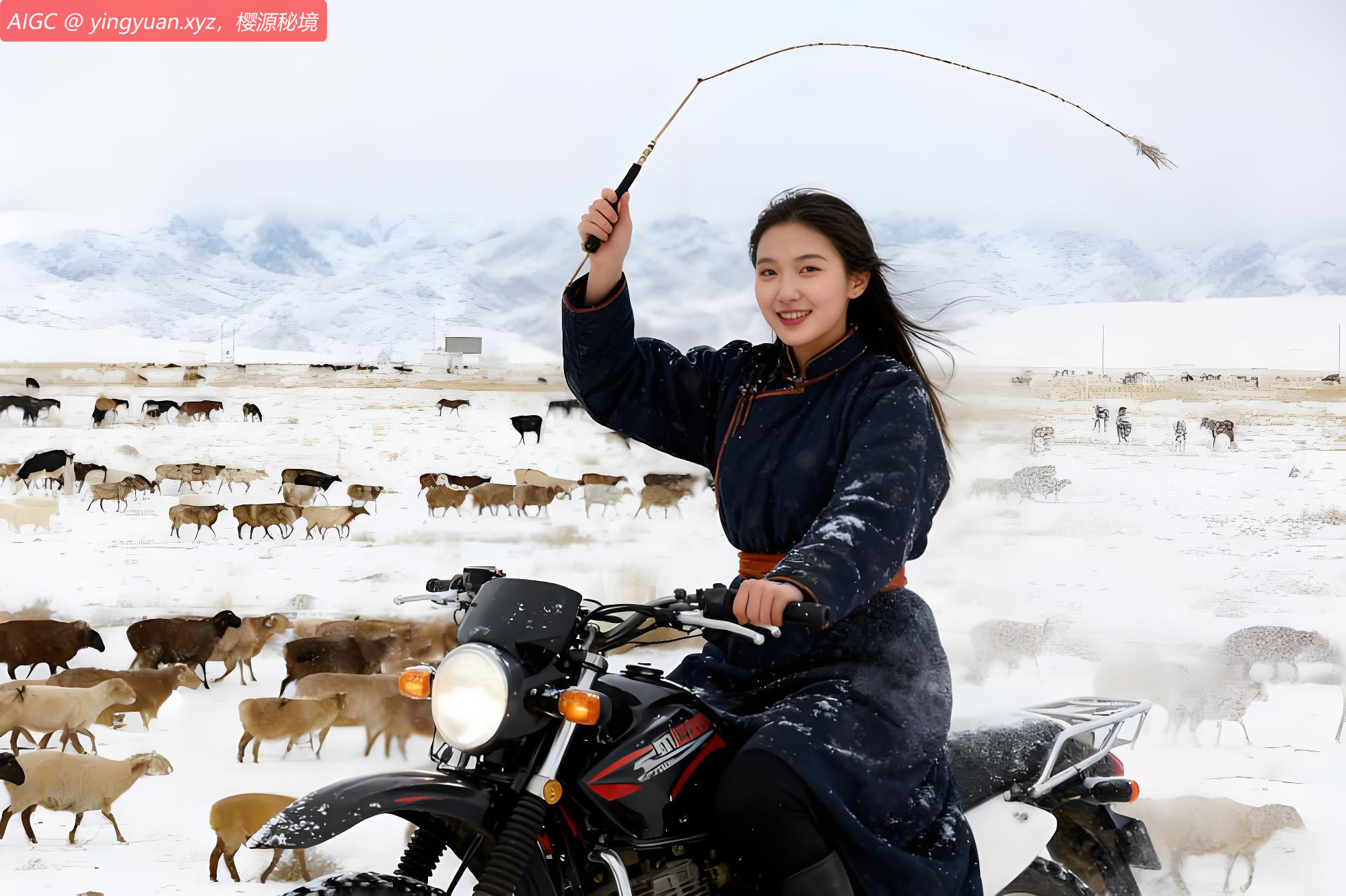 新疆沿天山一带迎来风雪，草原上的牧草被白雪覆盖