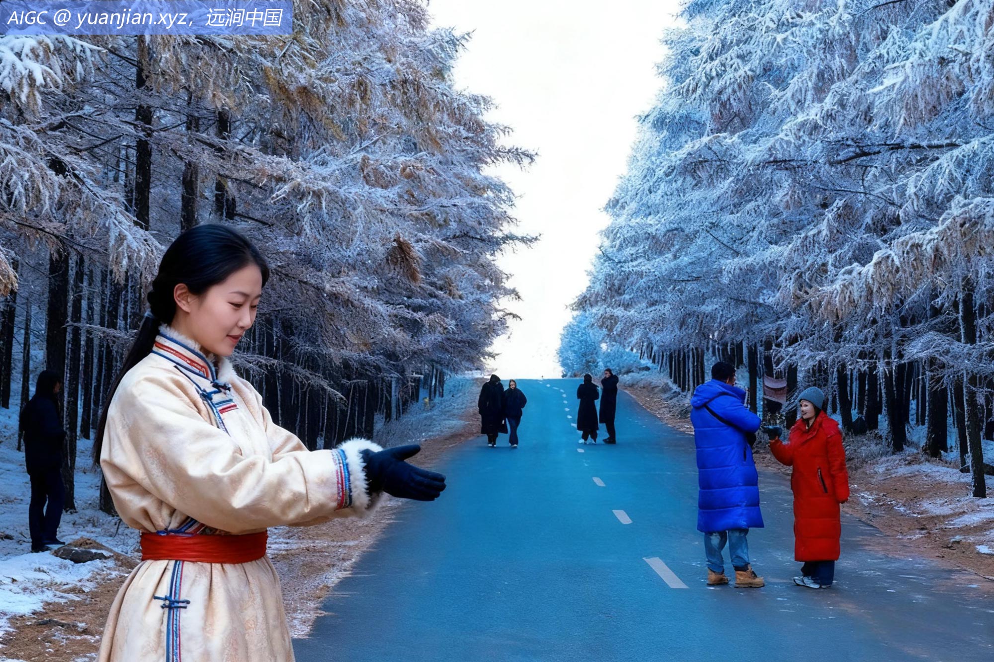 呼和浩特哈达门国家森林公园雾凇景观，美不胜收