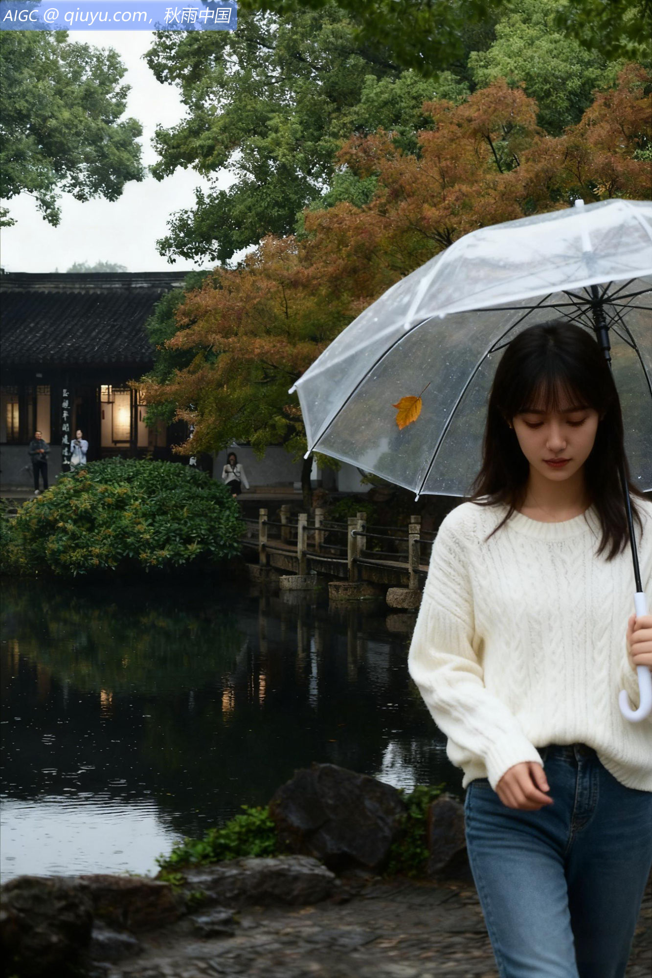 我希望逢着，一个秋叶一样地，结着愁怨的姑娘。