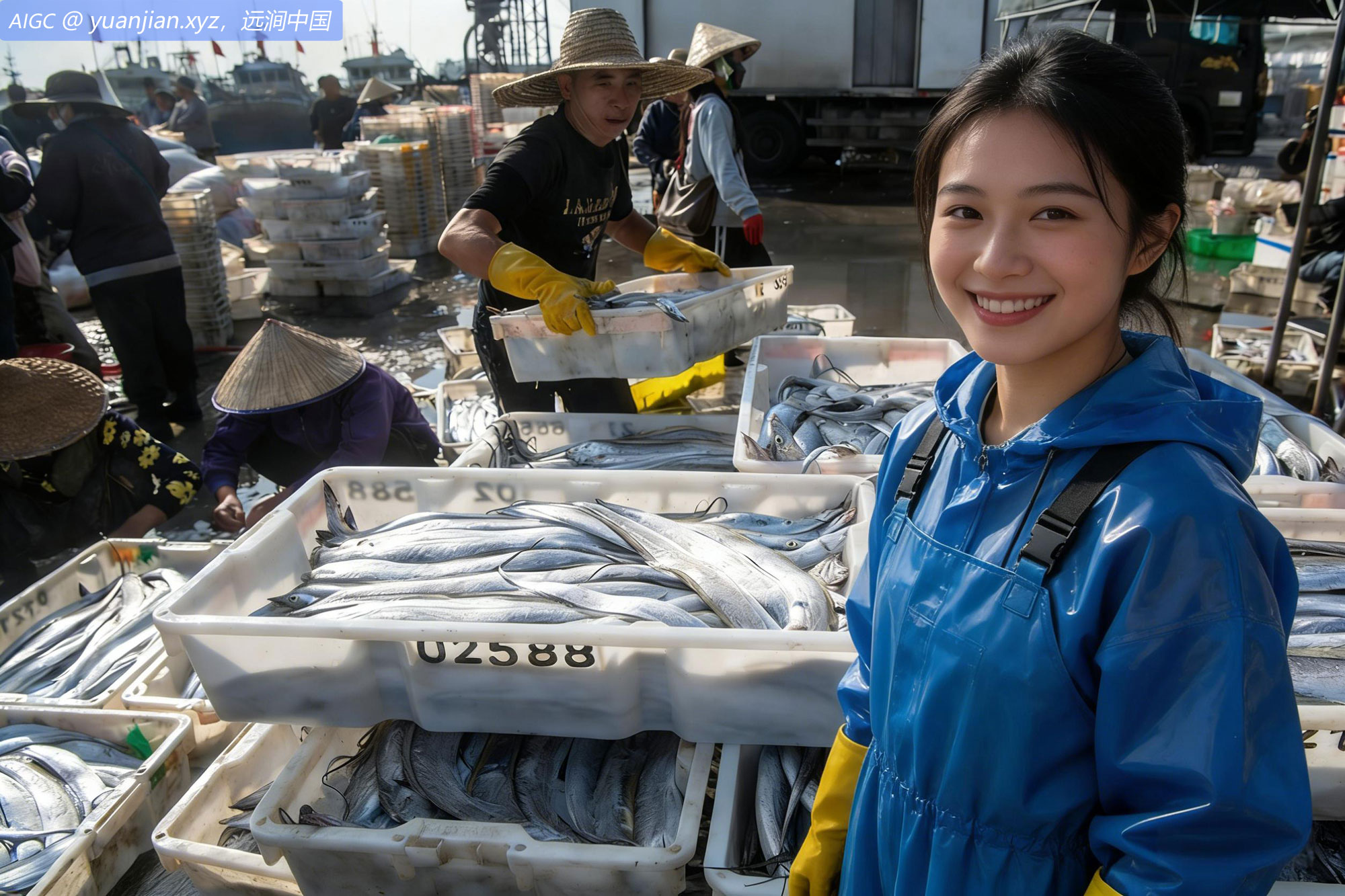 海南文昌清澜港，满载而归的渔船陆续抵港