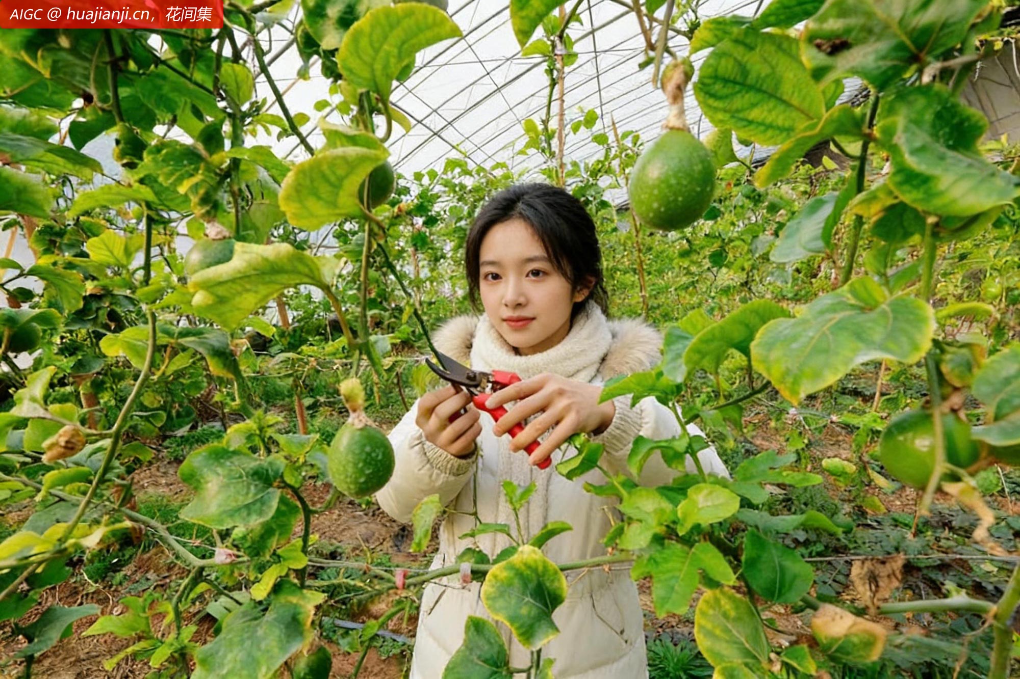 山西运城盐湖区龙居镇，村民在赵村无花果大棚内劳作