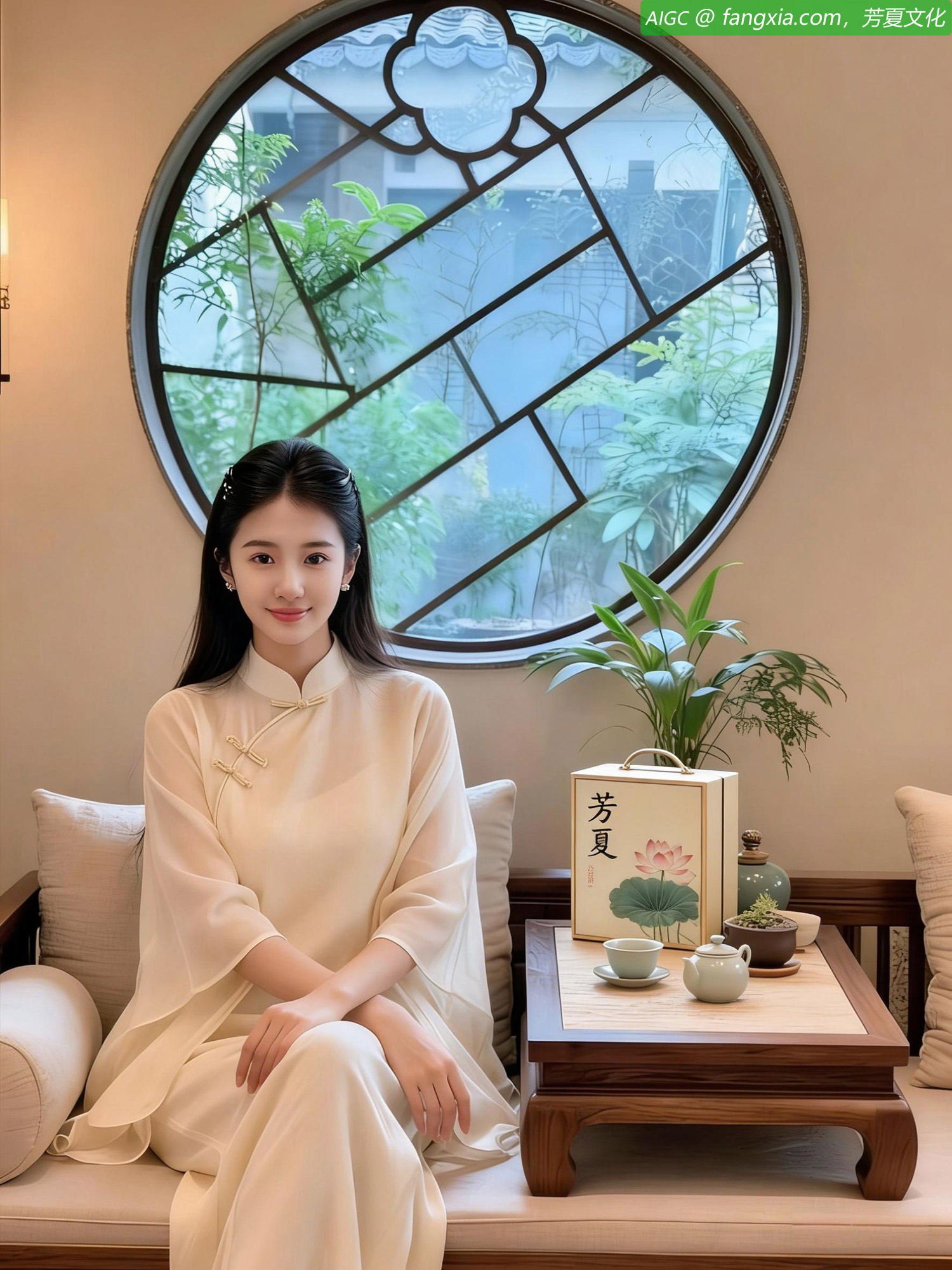 一位姑娘正准备表演芳夏茶道