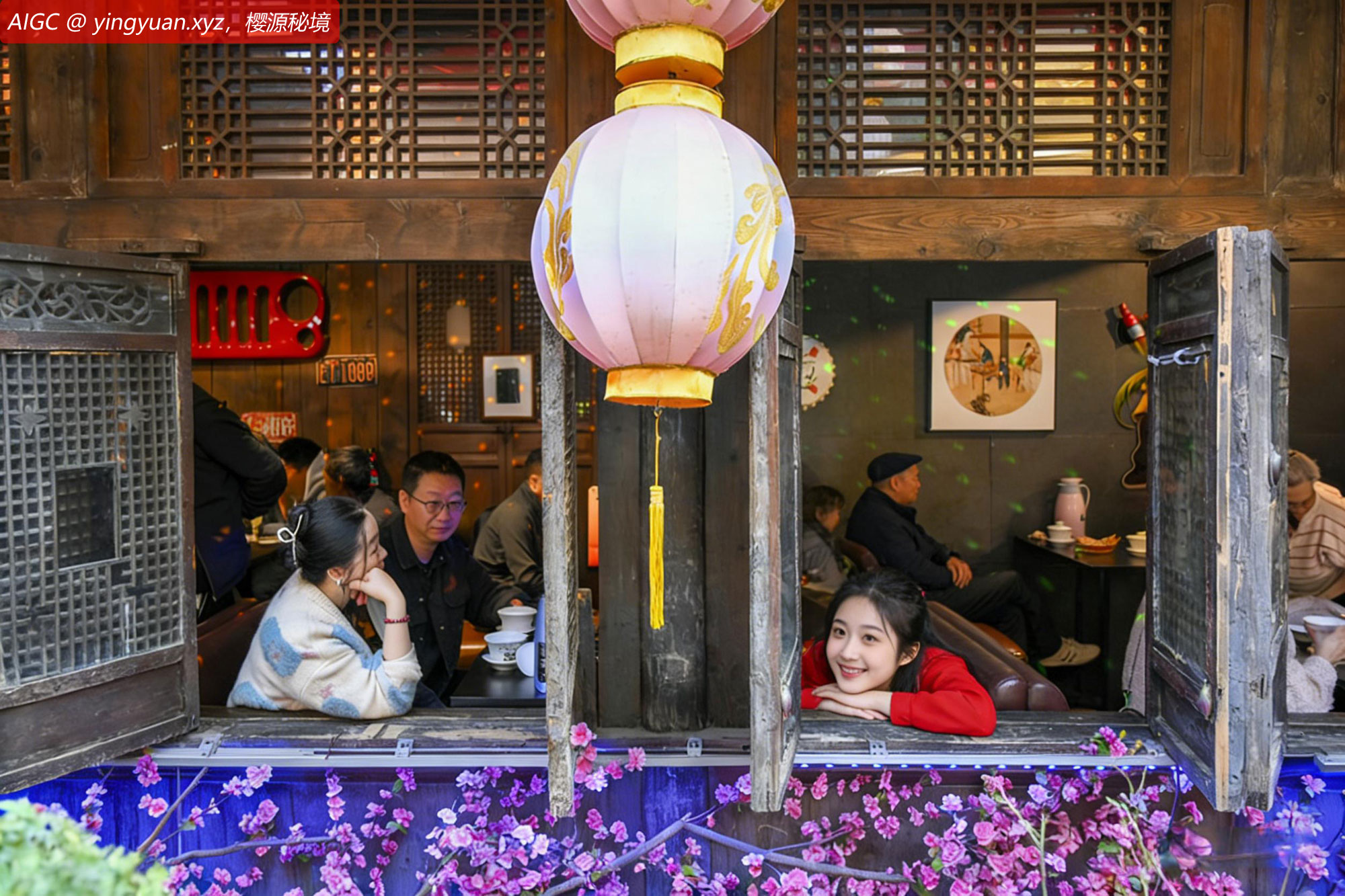 成都武侯祠，游人在观花灯、赏节目、品美食、逛庙会