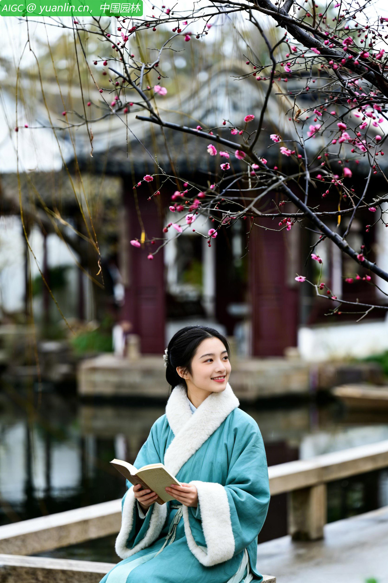 苏州可园。红梅盛绽。