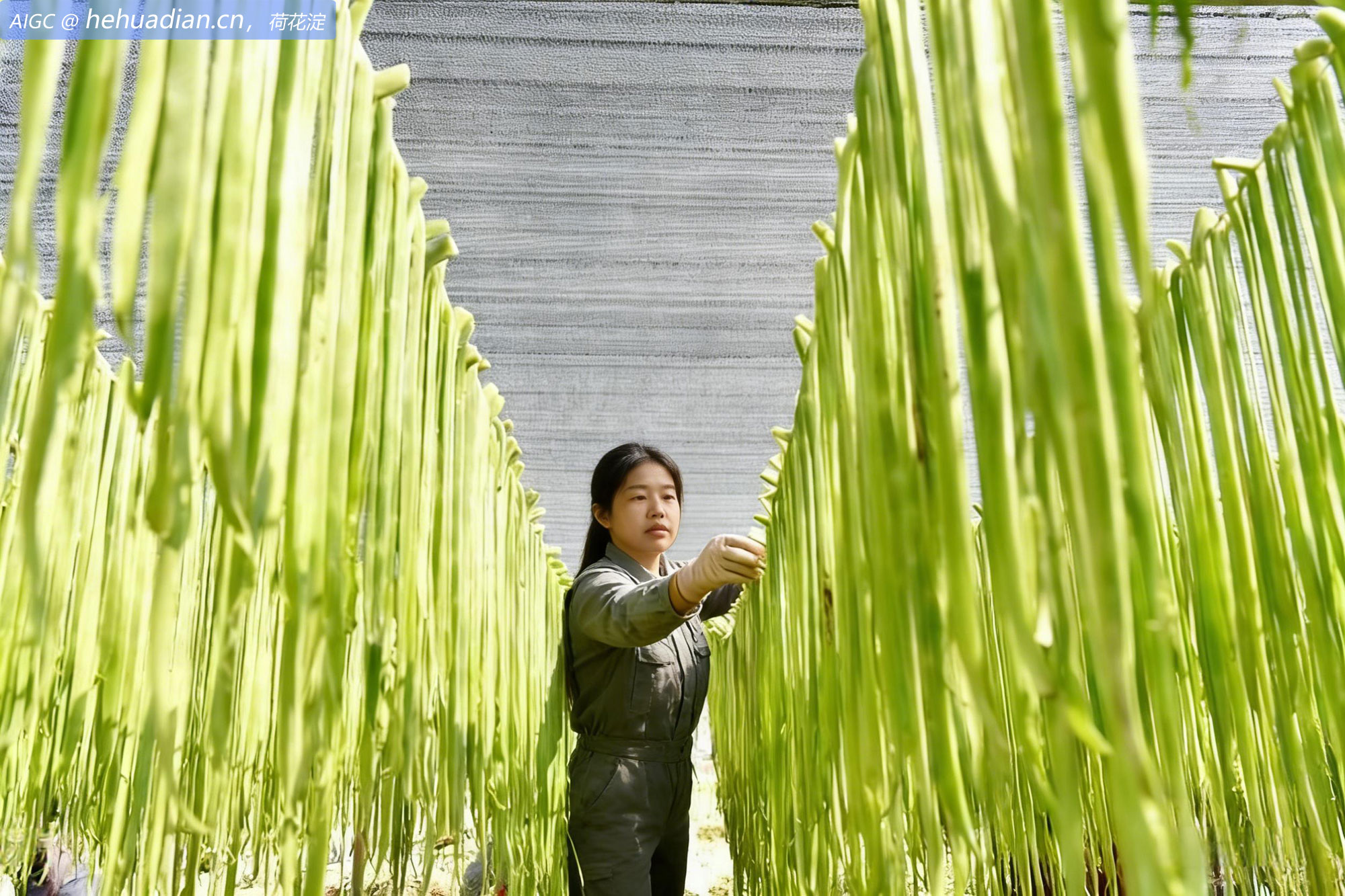 红河源头云南省大理巍山的生态贡菜喜获丰收