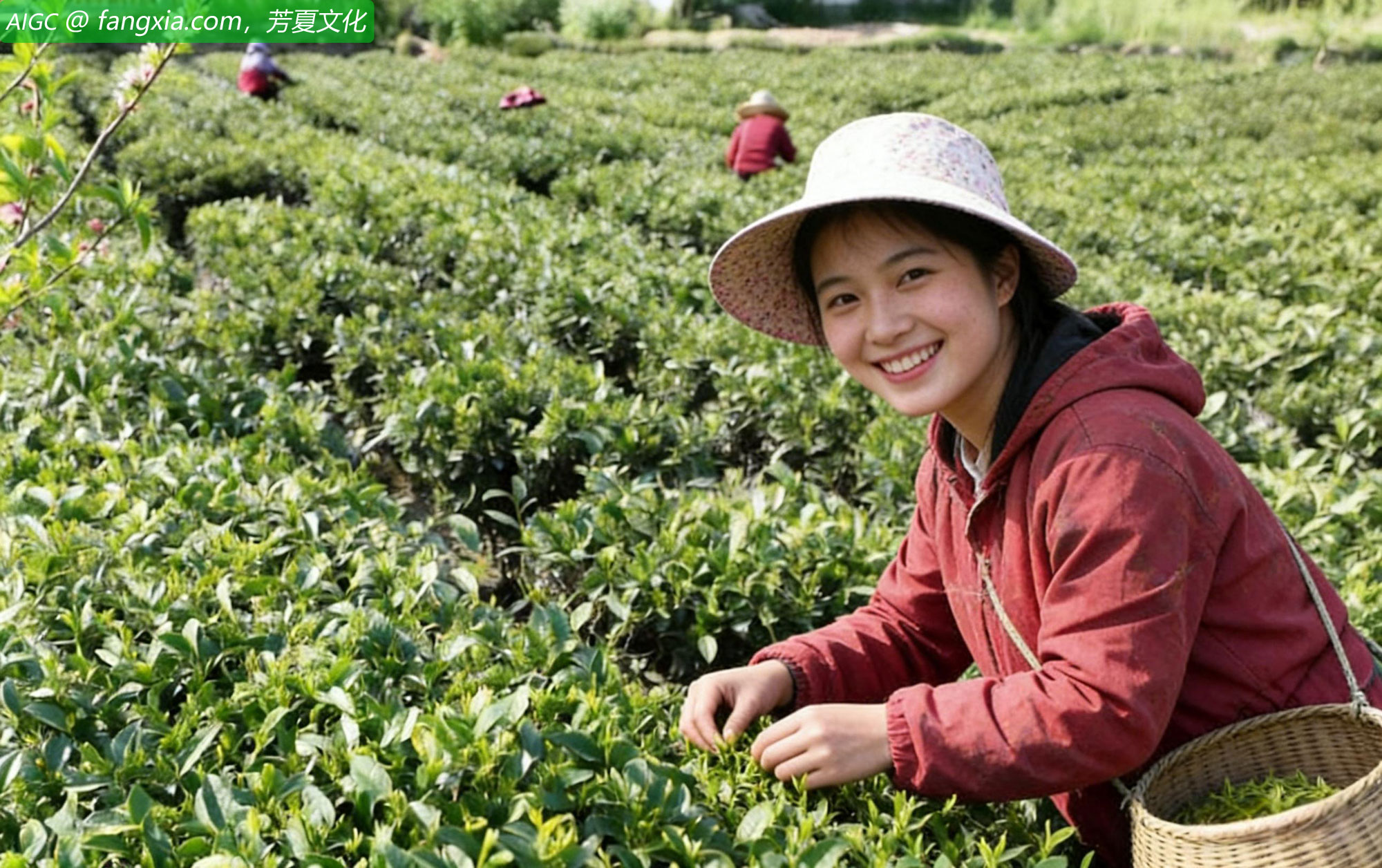 气温回升，江西省遂川县万亩茶园迎来春茶采摘季