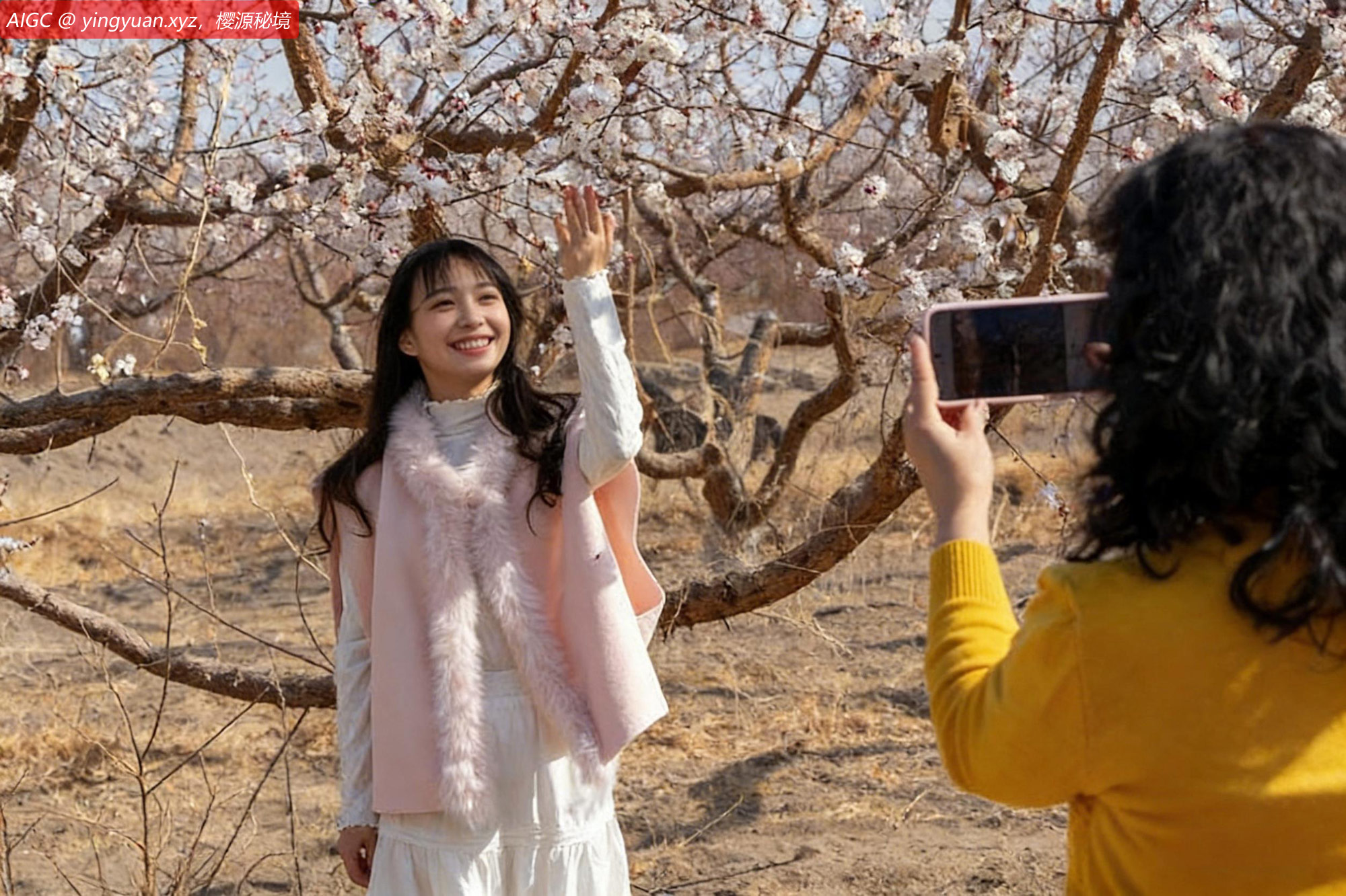 新疆吐鲁番市托克逊县6万亩杏花竞相绽放