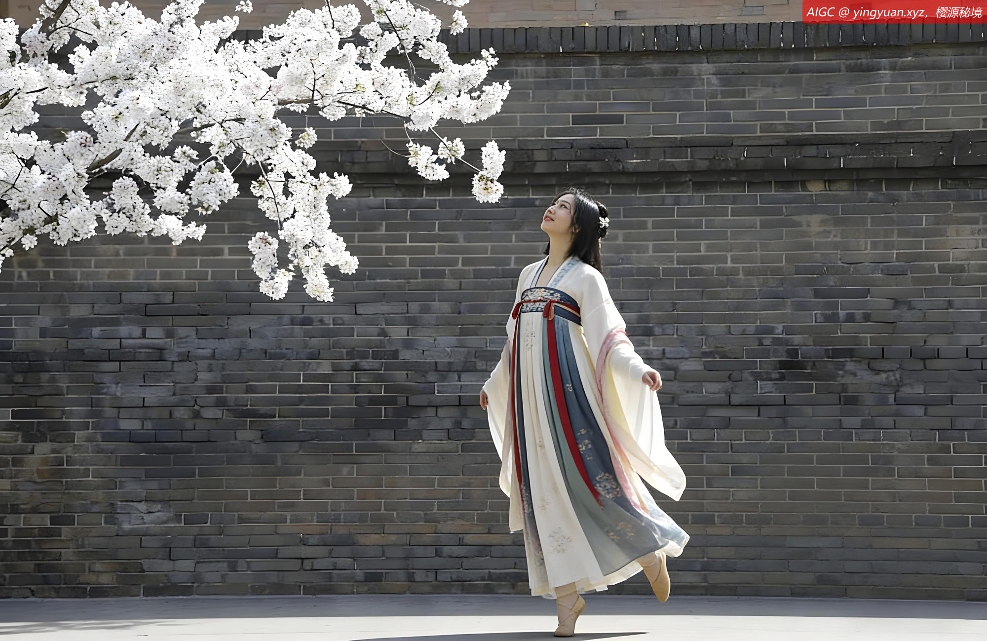 西安市小雁塔景区樱花竞相绽放